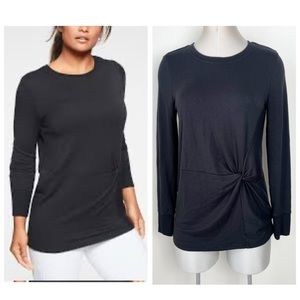 Athleta Nirvana Twist Front Long Sleeve Top in Black Size Small